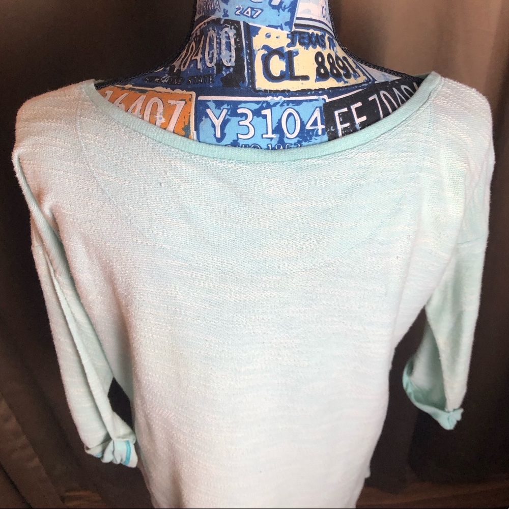 Columbia 3/4 Sleeve Outdoor Teal Crew Scoop Neck Shirt - Picture 8 of 11